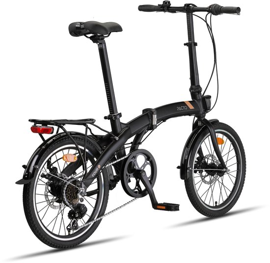 Pacto Four S Vouwfiets Zwart 6v Plooifiets Aluminium Schijfrem Disc Shimano van PACTO — afbeelding 2