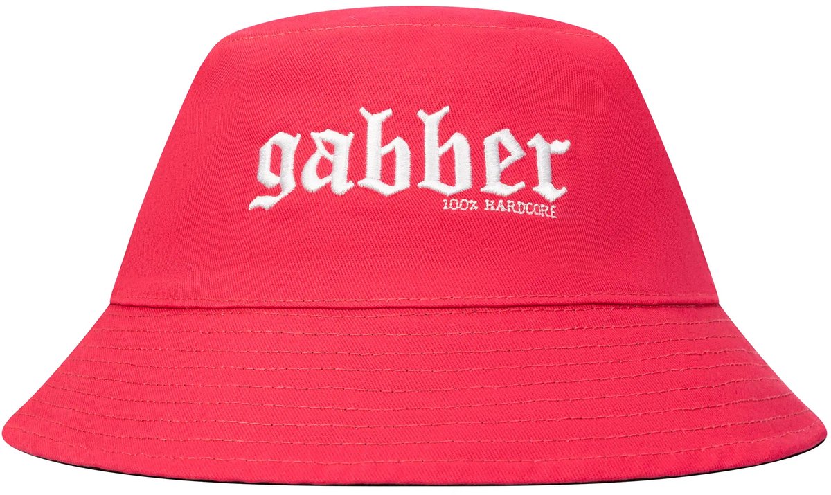 Gabber Bucket Hat Essential Roze (Dubbelzijdig) - Maat: L/XL