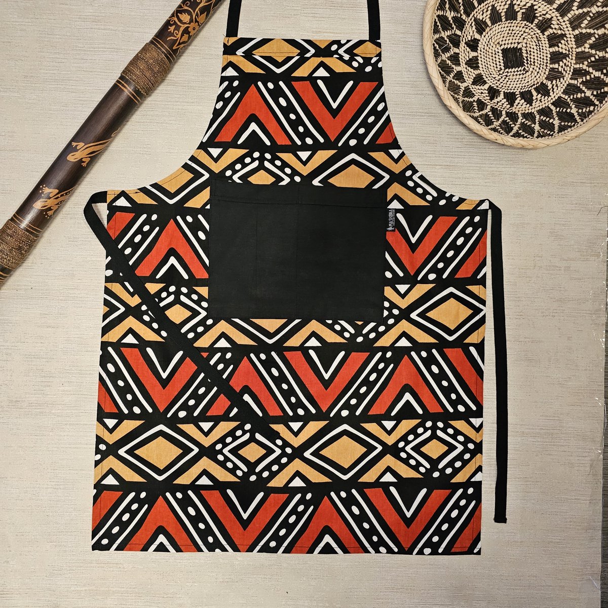 Keuken Schort | Afrikaanse Boheemse Stijl Geometrische 'Mudcloth' Bogolan Geïnspireerd Druk Schort