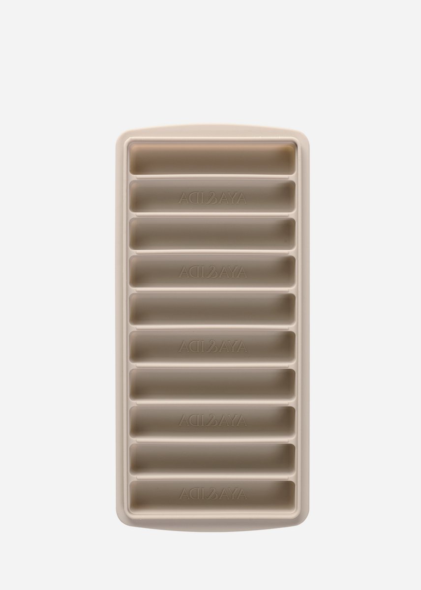 AYA&IDA - Ice Cube Tray - Ijsblokjesvorm - Siliconen ijsblokjes vorm met deksel - BPA vrij - herbruikbaar - langwerpige IJSblokjes voor flessen - koude dranken - Cream Beige