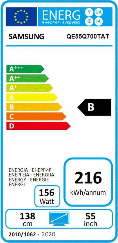 Samsung QE55Q700T - 55 inch - 8K QLED - 2020 - Buitenlands model