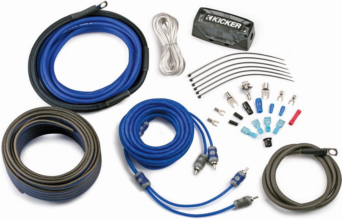 auto Kicker 46CK4 K-Series Complete 4-AWG Amplifier Connection Kit W/ 2-Channel