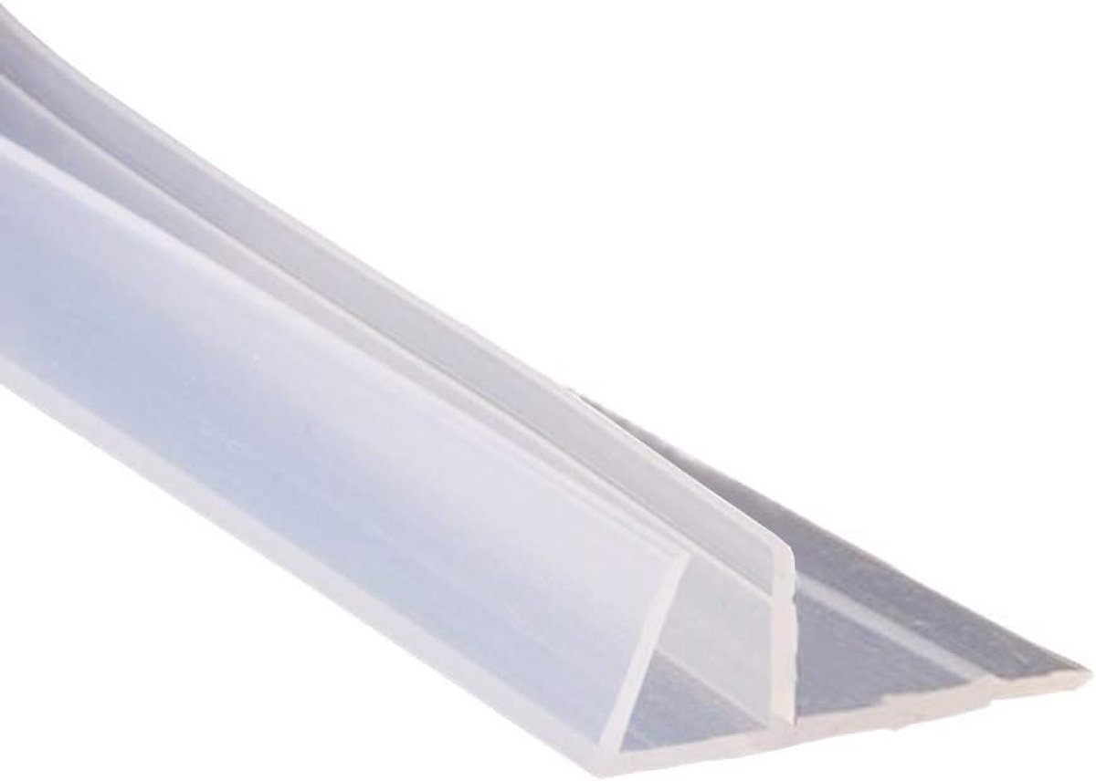 Douchestrip - Afdichtstrip - Baddeurafdichtingsstrip - Douchescherm en Balkonraamafdichting - Gebogen en Vlakke Rubberen Bodem - Weerbestendig - 6mm Dikte - 78" Lengte - F Vorm - voor 0-20mm Opening