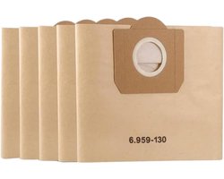Stofzuigerzakken geschikt voor Karcher 6.959-130.0 WD3 WD3P MV3, vervangende papieren filterzakken voor nat- en droogzuigers (5 stuks)