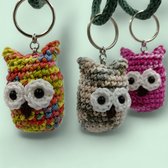 Knuffelsenzo - uil - Gehaakt - Kado - Geschenk - Tassenhanger - Versiering