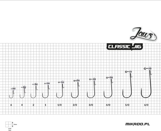 Mikado Jigkop Jaws Classic - 25 g - Haakmaat 3/0 - 3 st - Roofvissen (jigkop, loodkop, kunstaas) van Merkloos — afbeelding 2