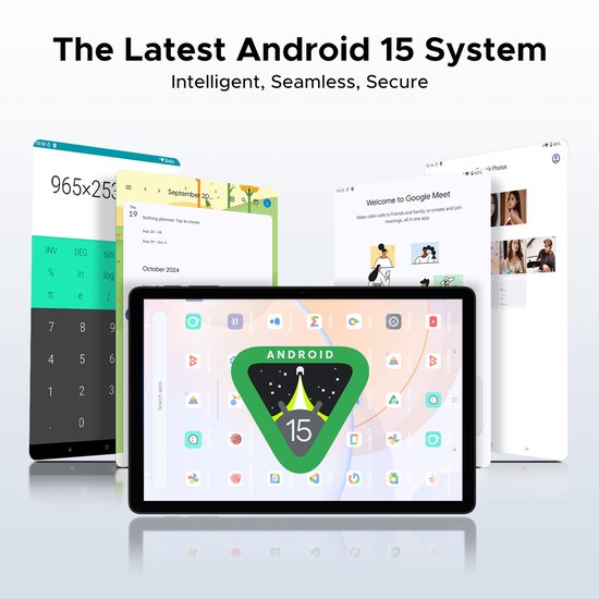 DOOGEE TAB A9+ - Tablet - 20GB RAM + 64GB ROM(2TB/TF) - 11 inth HD IPS 90Hz - Android 15 - 8580 mAh - Unisoc T7200 - 5G WiFi - Dubbele luidsprekers- Face ID - Zwart van Merkloos — afbeelding 3