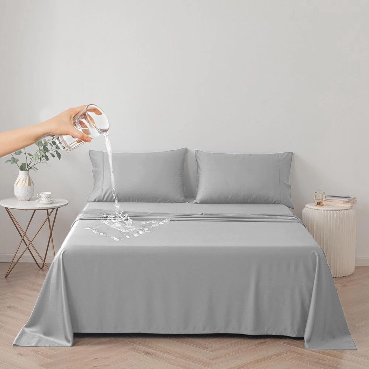 DUJUIKE Waterdichte Herbruikbare Matrasbeschermer - voor Bed - Grijs - 160 x 230 cm Rang