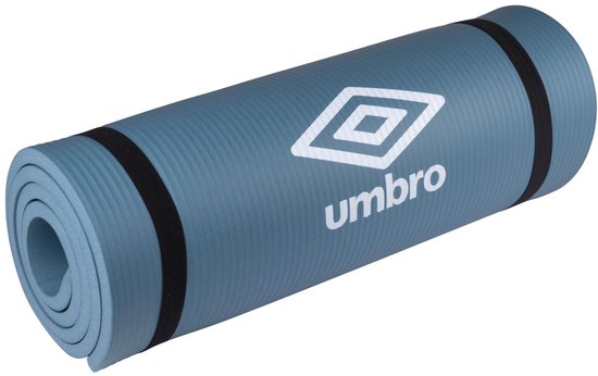 Umbro Yoga- en Fitnessmat - Pilates Mat - Sportmat - Extra Soft 1,5 cm - Non Slip Oppervlak - Fitnessmat 190 x 58 cm - Inclusief Draagband - Blauw