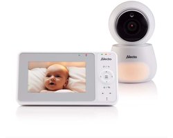 Alecto Babyfoon met Camera – DVM2043 – 4.3 inch Scherm – Op afstand bestuurbaar – Uitbreidbaar tot 4 camera’s – Nachtlampje – Wit