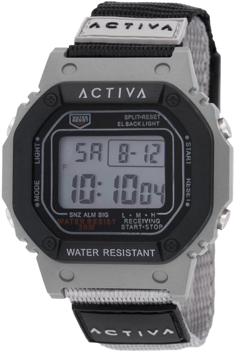 Activa x Invicta Digital ACWF002 Heren Horloge - Waterdicht - Digitaal - Quartz Uurwerk - Plastic met zwarte Wijzerplaat - 44mm