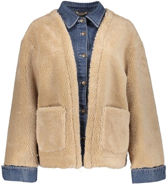 Geisha Jas Jacket Met Denim En Teddy 58551 16 735 Camel/denim Dames Maat - XXL