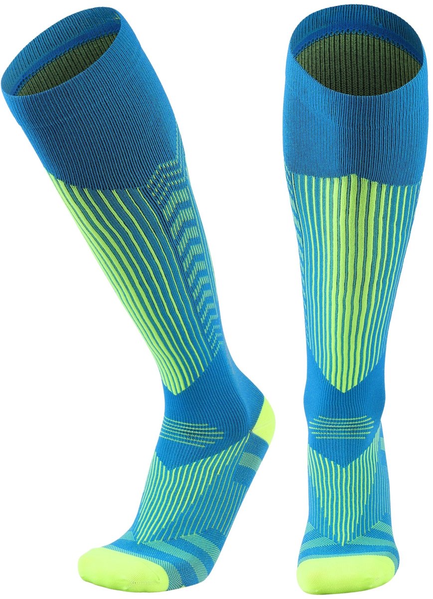 KANGKA Compressiekousen 20-30 mmHg maat XXL – Hardloopsokken, Wandelsokken & Steunkousen met Reflecterend Effect