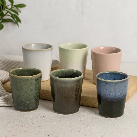 MUVELL Cappuccinokopjes à 200 ml, zwart, Italiaanse stijl, extra dikwandig, 8 mm en zware uitvoering, vaatwasmachinebestendig, 12-delige set cappuccinokopjes met schoteltjes, cadeauset