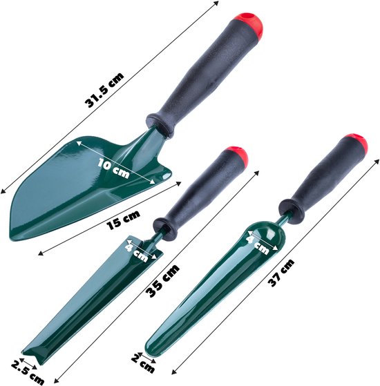KADAX Tuingereedschapsset, robuuste mini-tuingereedschap, praktische gereedschapsset voor planten, meerdelige tuinset, tuinkit voor tuinverzorging (3-delige set Ver. C) van KADAX — afbeelding 5