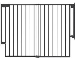 ADSafety Schroefhekje Boren - 72 t/m 107 cm - Uitschuifbaar Traphekje - Veiligheidshekje - Kinderhekje - Hondenhek - Zwart