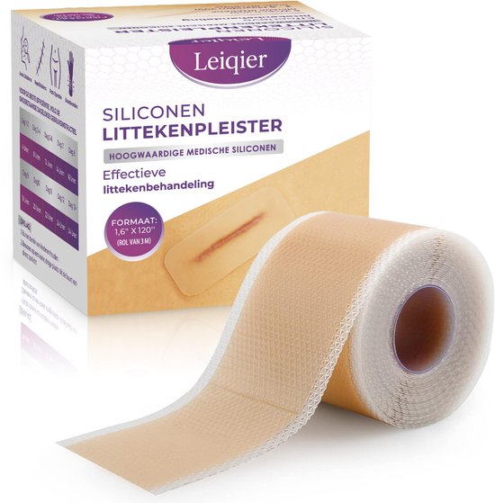 Pansement en silicone Leiqier 4 x 300 cm – Réducteur de cicatrices – Tape contre les cicatrices, les vergetures et les vergetures – Réutilisable – Alternatief aux pansements anti-cicatrices