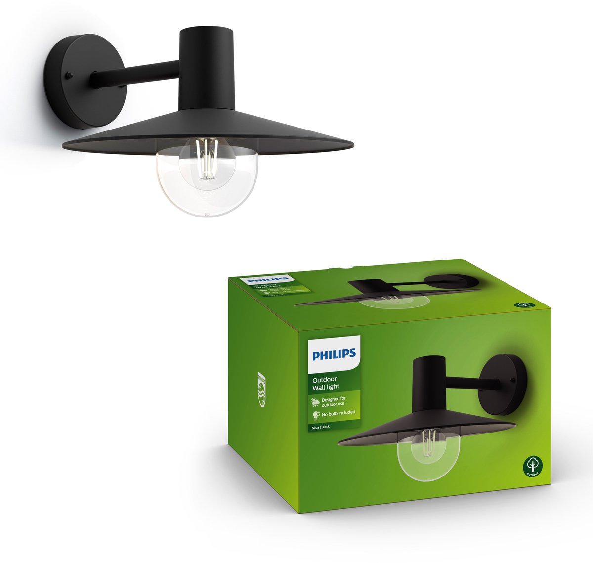Philips muurverlichting Skua zwart E27