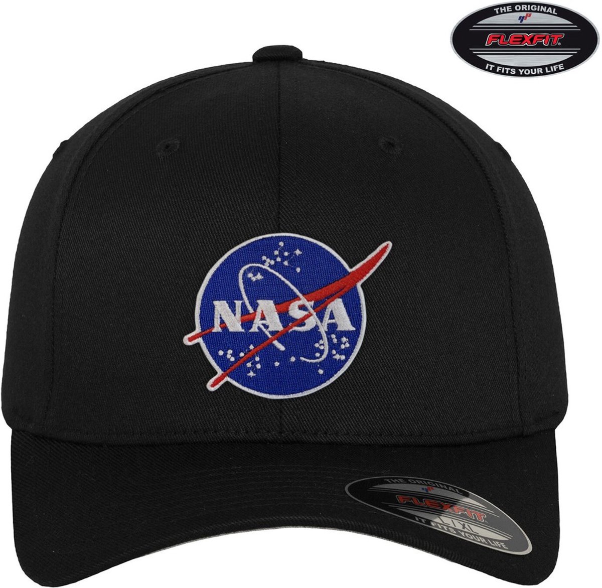 NASA Insignia- Flexfit -pet, zwart