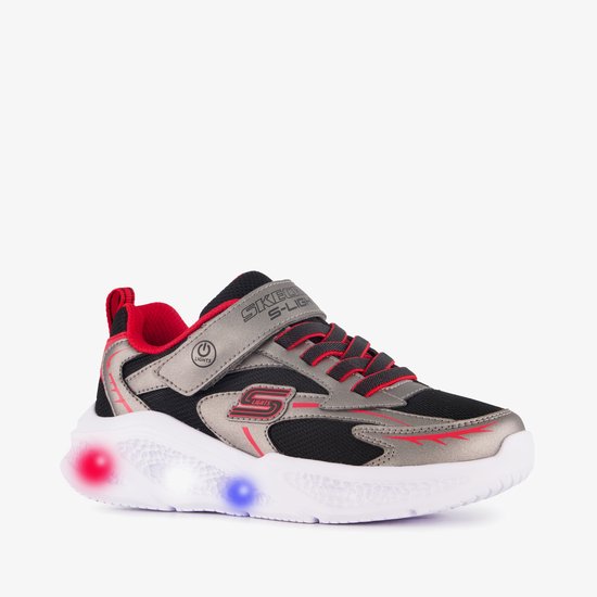 Skechers Skechers Meteor-Lights jongens sneakers met lichtjes - Grijs - Uitneembare zool - Maat 31