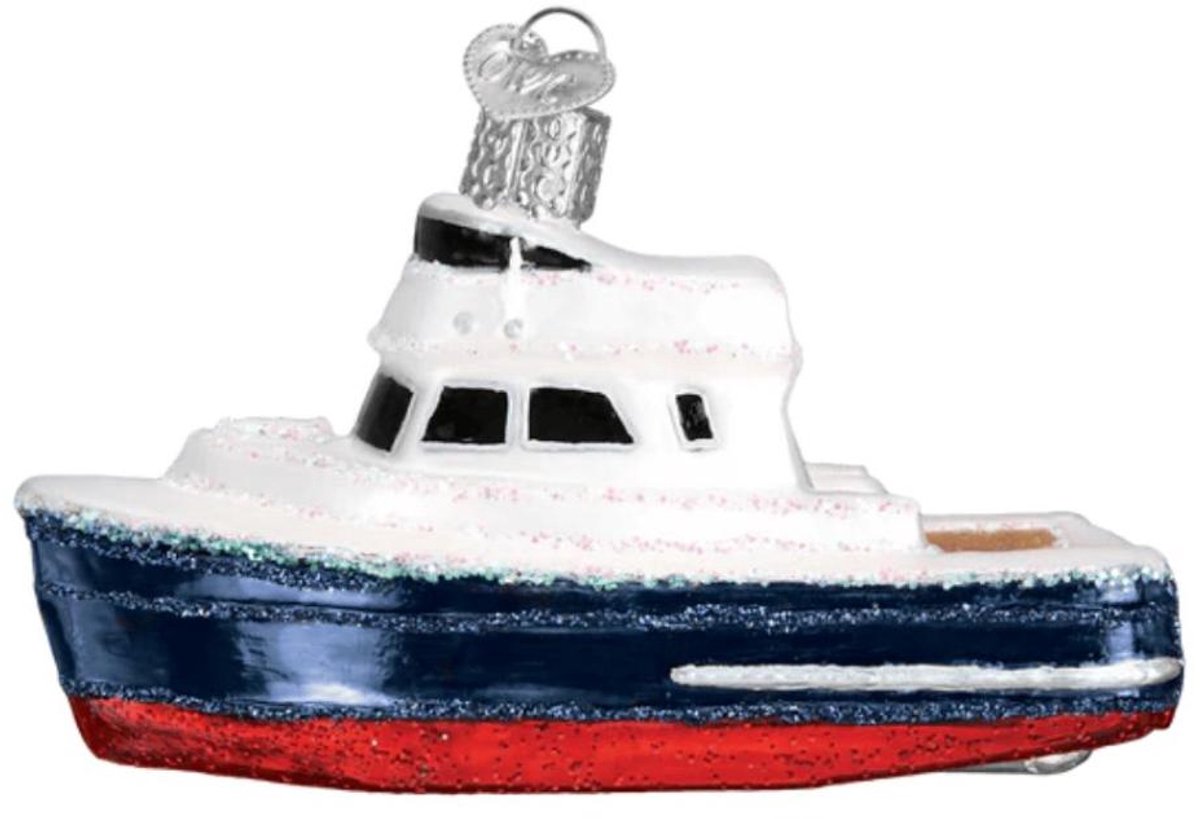 Kerstbal Boot – Handgemaakt Glazen Ornament van Old World Christmas