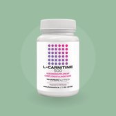 Witte fles L-Carnitine 500, voedingssupplement met paarse en roze stippen.
