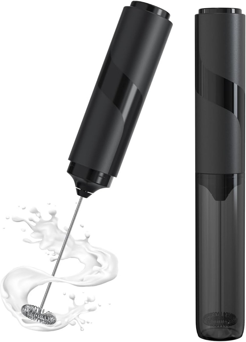 EXCITAT Blender - Elektrische Klopper - Mini - voor Koffie, Latte, Cappuccino, Warme Chocolademelk - Zwart