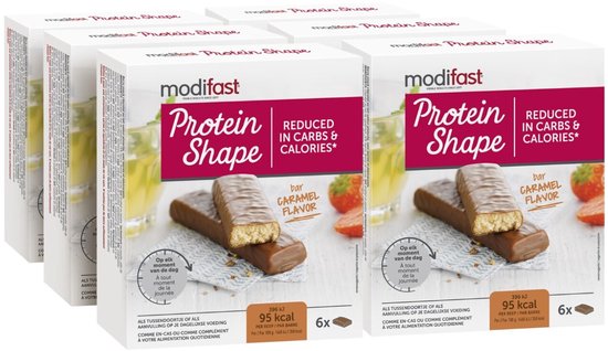 Foto: Modifast protein shape reep karamel 6 x 27 gr