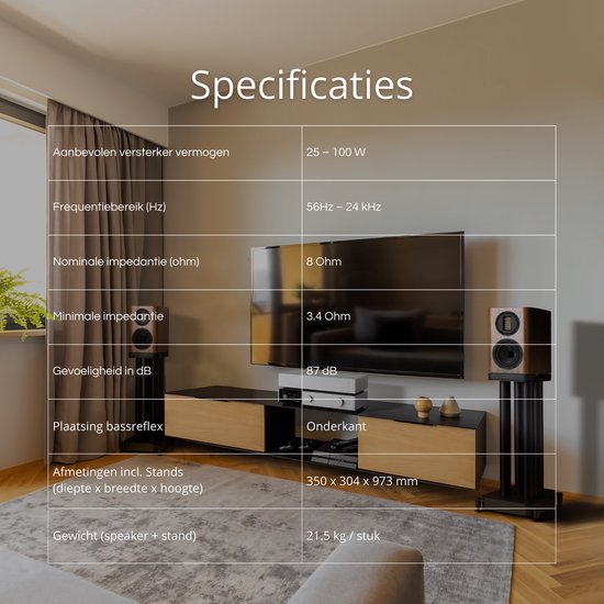 Wharfedale EVO 5.1 Boekenplank Speakers met stands - Hifi Stereo Set - Passieve Speaker - 2-Weg Luidsprekers - Walnoot van Wharfedale — afbeelding 4