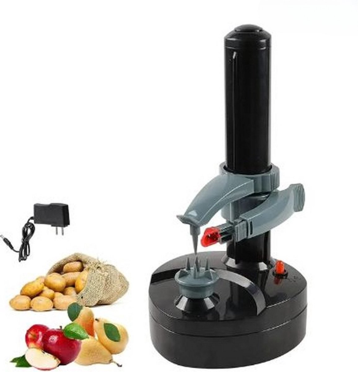 WNHB® Automatische dunschiller elektrisch - Appelschiller en spiraalsnijder - Keukengerei voor fruit en groenten - Accu aangedreven