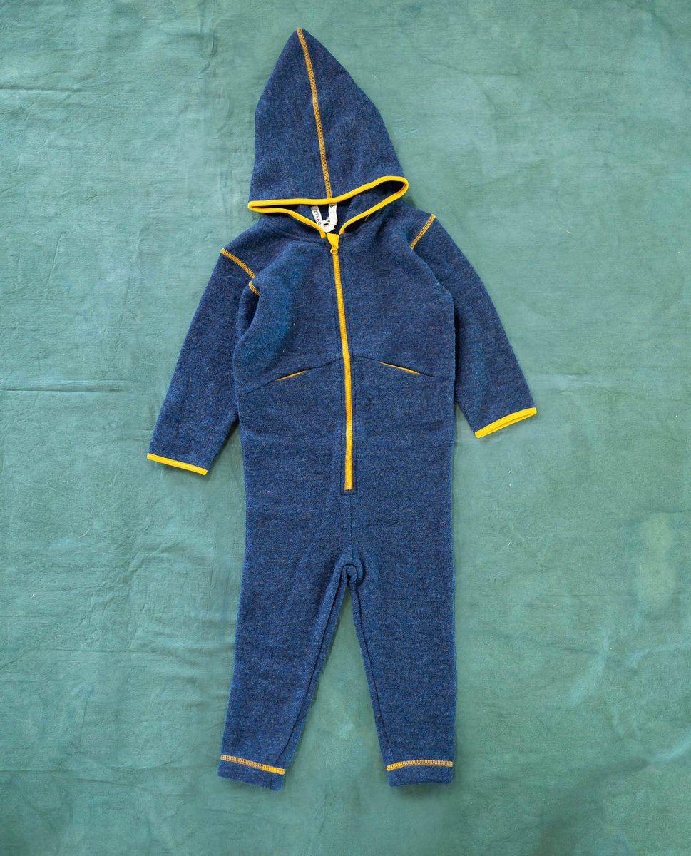 JETPAQ - Merino wollen fleece onesie - Donkerblauw - 98/104