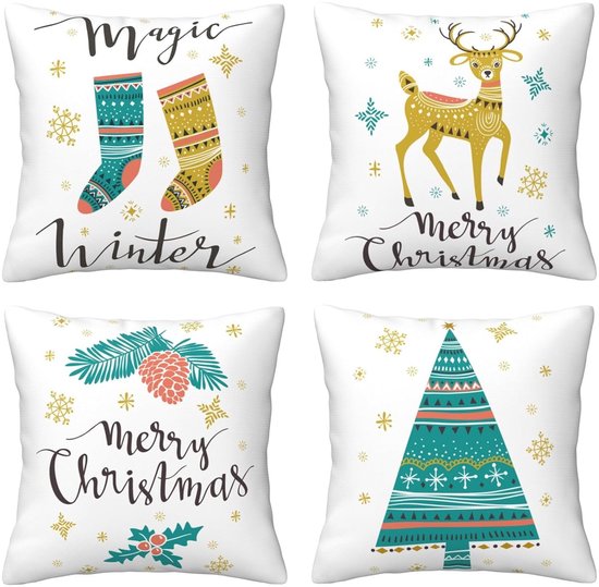 Kussenhoes 100% Katoen - Zacht en Ademend - Set van 4