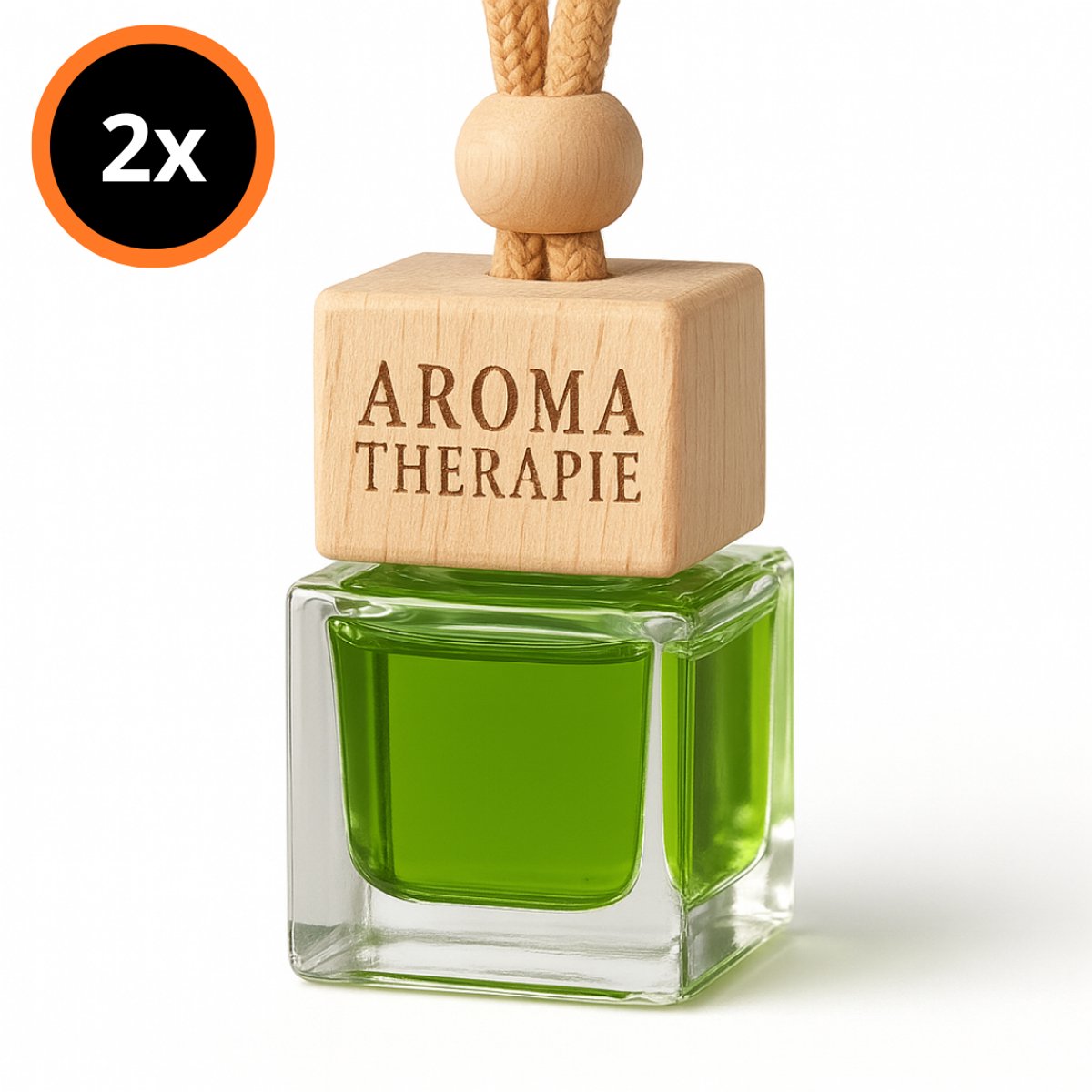 Reqz® Autoparfum Jasmijn Geur – 2x Auto Diffuser Parfum – Luxe Houten Auto Geurverfrisser – Langdurige Frisse Geur