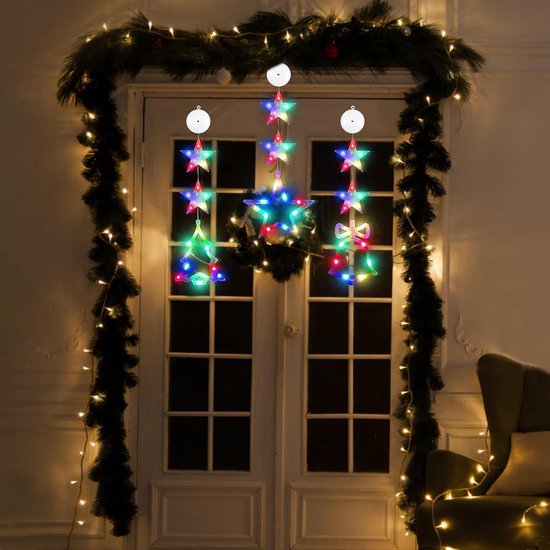 LED-kerstverlichting sterren micro LED-timer binnen 2,85m