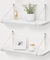 Étagères murales à bords arrondis - design moderne - 1 pièce - blanc - MDF