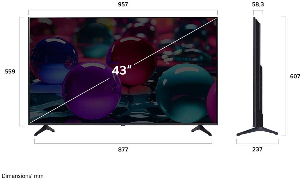 LG 43UA73003LA 43 inch 4K LED Smart TV - afbeelding 3