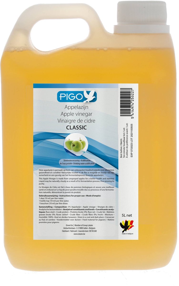 Pigo Appelazijn Classic bidon 5L - voor postduiven