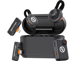 Hollyland Lark M2S Ultimate Combo (Camera RX+USB-C RX+Lightning RX) Wireless Lavalier Microphone for iPhone/Camera/Android/PC, Compact Mic, Titanium Clip, Noise Cancelling, Content Creation