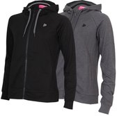 2-Pack Donnay - Stretch Vest met capuchon (Jale) - Sportvest - Dames - Black/Charcoal-marl (1076) - maat M