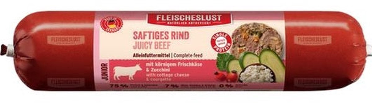 Fleischeslust Fleischeslust Lifecycle Junior 800g | Saftiges Rind mit körnigem Frischkäse & Zucchini