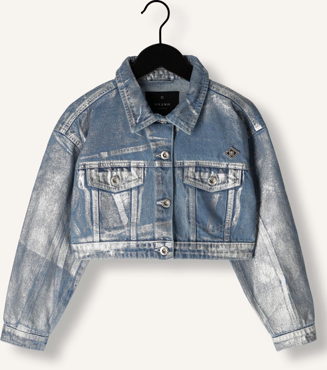 Nik & Nik Metallic Jacket Jassen Meisjes - Winterjas - Blauw - Maat 164