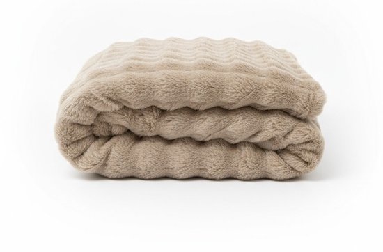 Lunetta Home - Plaid - Fausse Fourrure ( Bont ) - Bubble - Beige - 150x200 cm - Couverture - Qualité lourde