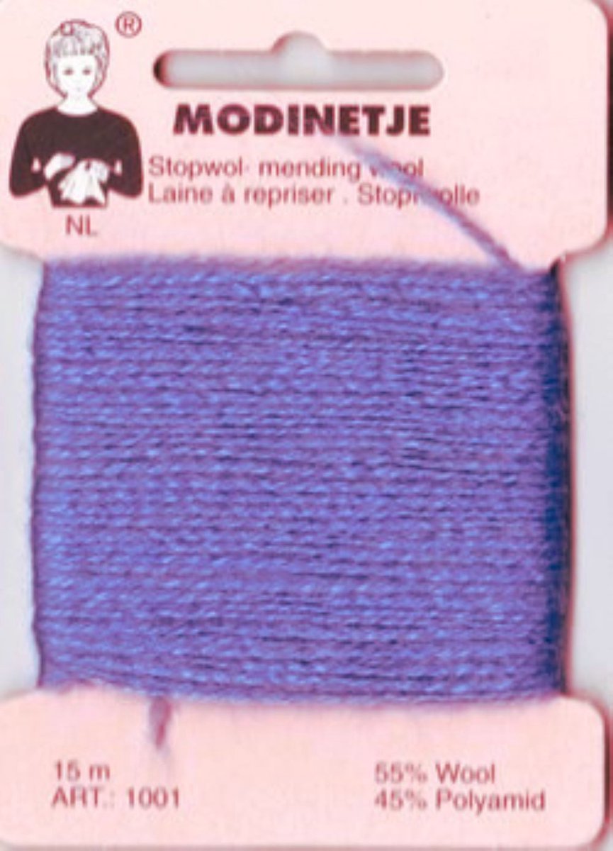 Stopwol modinetje - paars - stopgaren art 1001 15m. - 55% wol 45% Polyamid- col. 75