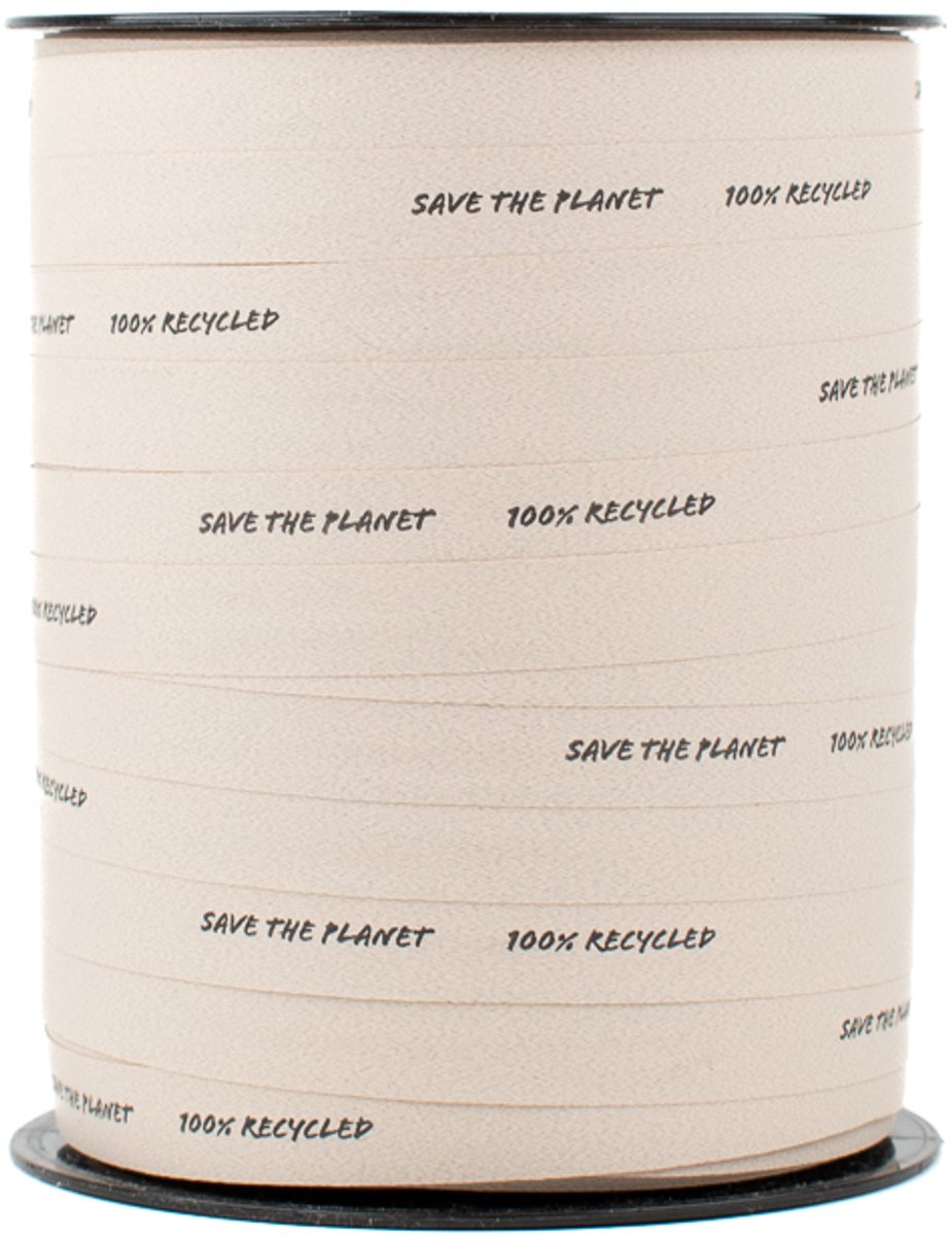Krullint - 10 mm x 250 m - wit/zandkleur - 100% gerecycled PP