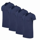 Cappuccino Italia - Heren 4-Pack T-shirt - Extra Lang - Blauw - Maat XXL