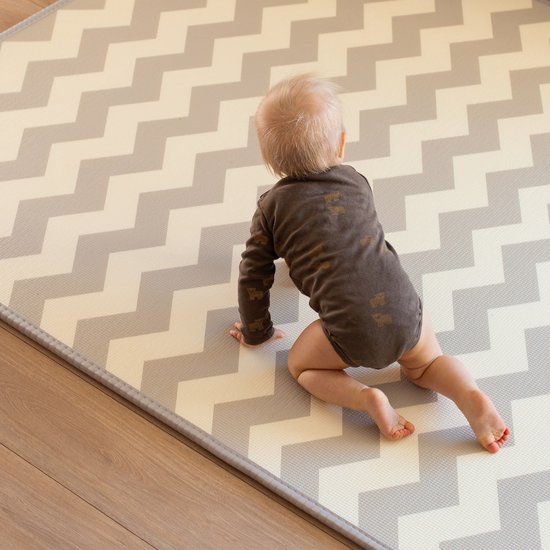 Mamabrum Baby Kruipmat Baby Tapijt Speelmat, 150 X 180 X 2,0 Cm, Niet-Giftige Vloermat Verdikte Vergrote Schuimmat Opgerold Waterdicht Antislip Draagbaar, Weg En Zigzag van Mamabrum — afbeelding 5