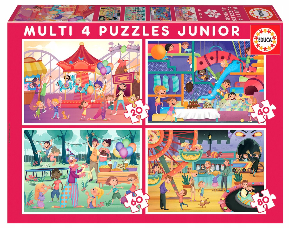 Educa Puzzel Set 20, 40, 60, 80 Stukjes - Plezier voor Kinderen