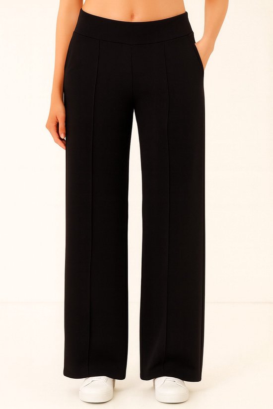 Pantalon de jogging Smith & Solo pour femme - Pantalon droit en viscose - Adultes - Zwart L