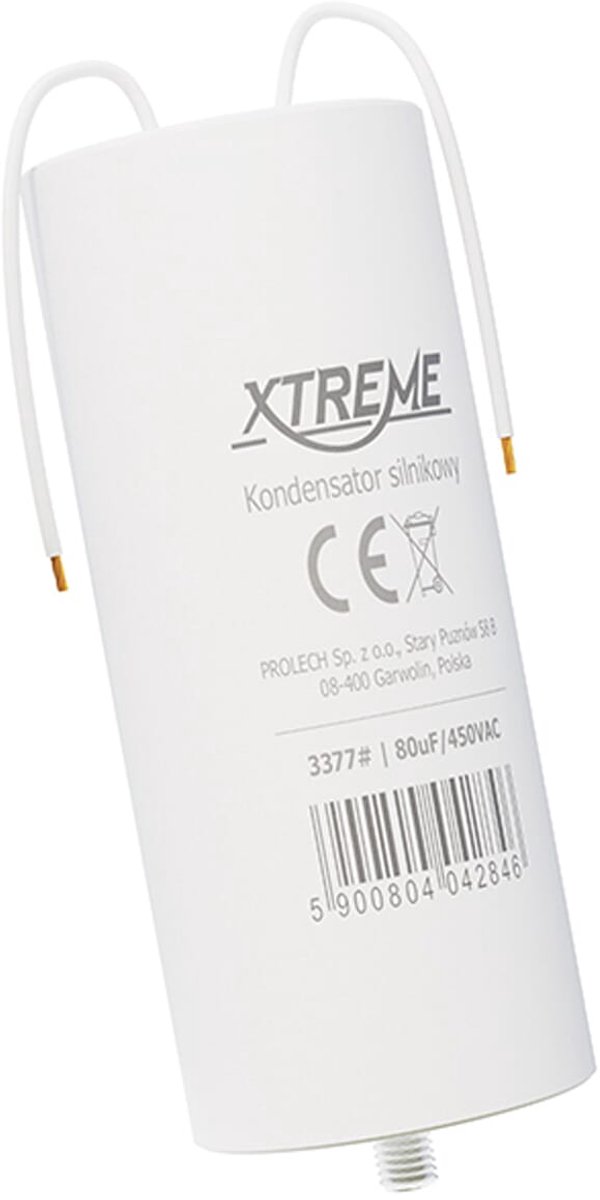 XTREME Motorcondensator 80µF 450V AC - Condensator met Kabels - Start/Bedrijf