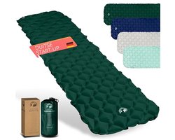 Backpacker's Journey Isomat Camping Matras Outdoor Luchtmatras, Ultralicht met Kleine Pakmaat, Ideaal voor Wandelen, Kamperen en Outdoor (Donkergroen)
